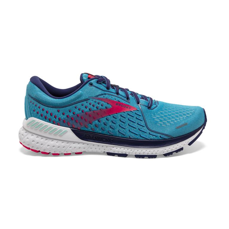 Brooks Adrenaline GTS 21 Women's Road Running Shoes - Horizon/Blue Ribbon/Pink (08167-JGIE)